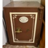 Early 20th century S Withers & Co metal safe with key Ht 61cm W 46cm D 46cm
