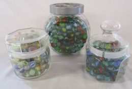 3 jars of assorted marbles