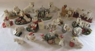 Various Regency Fine Arts figures of Westie dogs