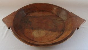 Large rustic wooden dough / bread bowl L 60 cm