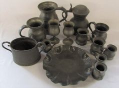 Various pewter inc tankards