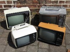 4 retro portable TVs - Sony, Sony Trinitron, Sharp and Sanyo (all untested)