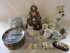 Bradford Editions 'Westies Christmas Tails' illuminated Christmas tree, Set of Danbury Mint