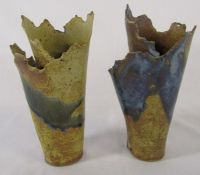2 Gil Tregunna pottery vases H 22 cm