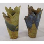 2 Gil Tregunna pottery vases H 22 cm