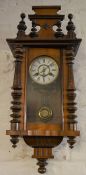 Small Vienna regulator wall clock with spring driven mechanism Ht 67cm