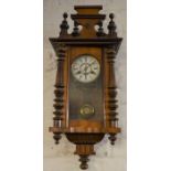 Small Vienna regulator wall clock with spring driven mechanism Ht 67cm