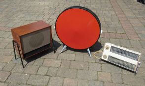 Mid century retro Sofono electric heater H 67.5 cm together with Remploy and Climatrix heaters (