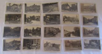 Lincolnshire interest - 20 Louth flood postcards inc 12 Benton cards