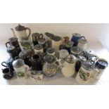 Collection of pewter lidded jugs (2 boxes)