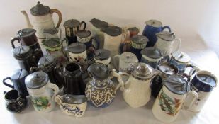 Collection of pewter lidded jugs (2 boxes)