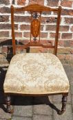 Victorian upholstered nursing chair with inlay decoration