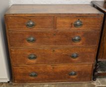 Georgian oak chest of drawers missing feet & top moulding W 98cm D 50cm Ht 87cm