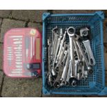 Selection of ratchet spanners and a modelling kit