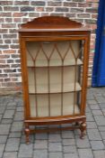 Small display cabinet on cabriole legs H 136 cm W 68 cm D 32 cm