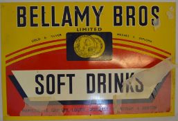 1960's Bellamy Bros of Grimsby, Louth, Boston, Skegness & Grantham aluminium printed sign (unused)