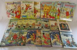 26 vintage Rupert the Bear annuals 1970 onwards