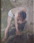 Anna A MacRory - late 19th century gilt framed oil on canvas study of a man, signed lower right