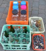 Various old bottles including local, large quantity of old stoppers & 8 sweet jars