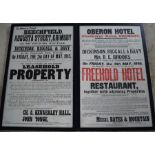 2 very large framed early 20th century auction posters relating to Beechfield on Augusta Street &