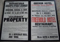 2 very large framed early 20th century auction posters relating to Beechfield on Augusta Street &