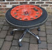 Novelty bespoke car tyre & shell cases coffee table