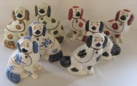 4 pairs of Staffordshire dogs