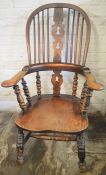 Victorian high back Windsor chair with pierced back splat