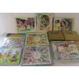 5 Victory plywood jigsaw puzzles, various board puzzles, floor playtrays and 2 mystery Victory