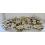 Empire Shelton Ivory / Grindley crinoline lady gilded tea ware & Gibsons / Rosina graduated jugs &