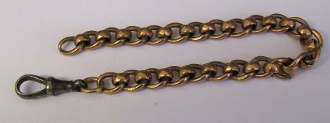 9ct gold watch chain L 19 cm, weight excluding clip 15.3 g