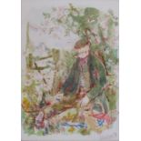 Colin Carr (1929-2002) framed watercolour of a resting shepherd, signed and dated '78 35.5 cm x 47.5