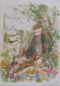 Colin Carr (1929-2002) framed watercolour of a resting shepherd, signed and dated '78 35.5 cm x 47.5