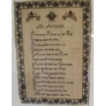 Framed sampler "An Acrostic" 21.5cm x 31.5cm (sampler size)