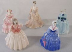 4 Coalport Minuettes - Michelle, Emma, Natalie and Joe H 9.5 cm & a Coalport miniature figurine