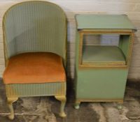 Lloyd loom chair & bedside cabinet