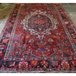 Vintage multicoloured ground Persian baklava carpet with traditional design 304cm by 195cm