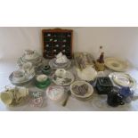 Various ceramics inc Royal Doulton 'Juliet' cups and saucers, Adderley, Royal Doulton hunting plate,