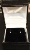 Pair of 9ct gold diamond chip earrings (0.05ct each), pair of 9ct gold studs (0.8g) & pair of 9k