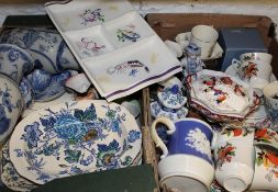 Poole platter, Myott tureen, character jugs, tableware, blue and white, modern Oriental prints