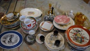 Various ceramic items including collectors plates, glassware etc (3 boxes)