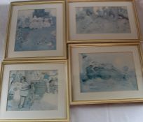 Set of 4 framed nursery prints - illustrations from Peter Pan & Wendy after Mabel Lucie Attwell