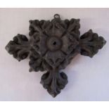 Carved wooden church roof or ceiling boss (af) 19 cm x 15 cm