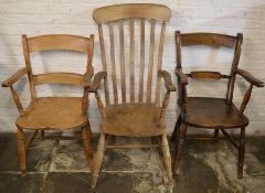 3 farmhouse kitchen chairs