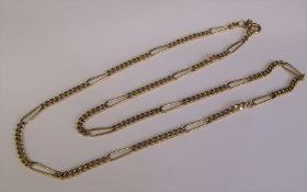 18ct gold figaro chain, weight 10.8 g L 47 cm