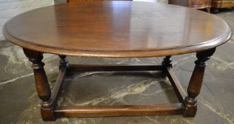 Large oval oak coffee table 110cm by 86cm