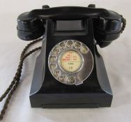 Vintage G.P.O black bakelite telephone no 164 47