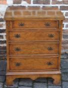 Bevan Funnell Reprodux bachelor's chest with fold over top in burr walnut veneer Ht 80cm W 59cm D