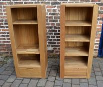 Pair of modern solid oak bookcases H 143 cm L 60 cm D 45 cm