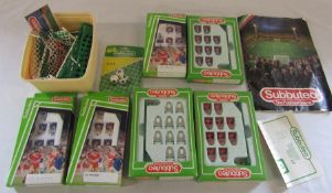 Subbuteo table football accessories inc Everton, England, Real Madrid, Liverpool, Rangers and